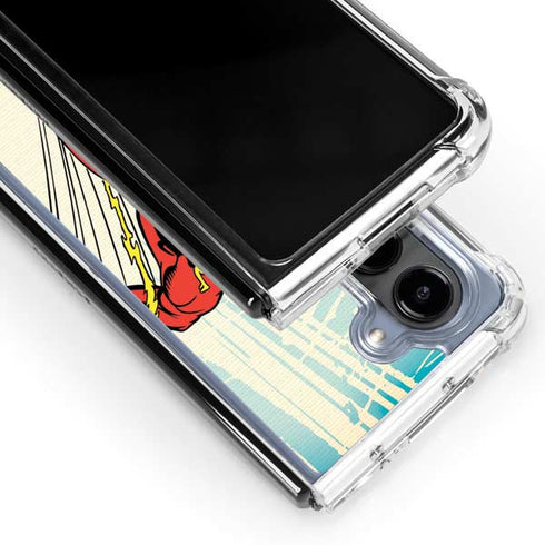 DC Comics The Flash Classic Art Sprint Pose Galaxy Z Fold5 5G Clear Case