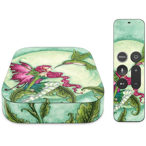 Amy Brown Flirting Fairy and Hummingbird Apple TV Skin