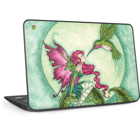 Flirting Fairy and Hummingbird by Amy Brown HP Chromebook Skin