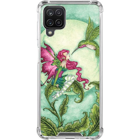Amy Brown Flirting Fairy and Hummingbird Galaxy A12 Clear Case