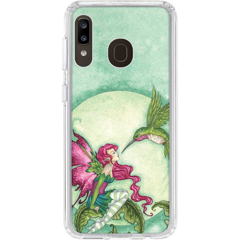 Amy Brown Flirting Fairy and Hummingbird Galaxy A20 Clear Case