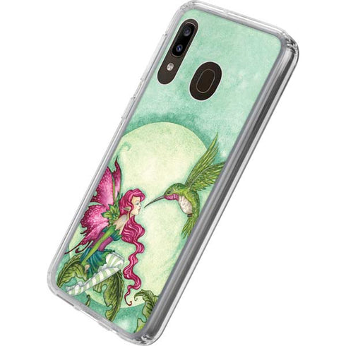 Amy Brown Flirting Fairy and Hummingbird Galaxy A20 Clear Case