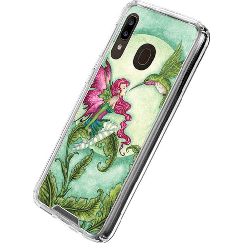 Amy Brown Flirting Fairy and Hummingbird Galaxy A30 Clear Case