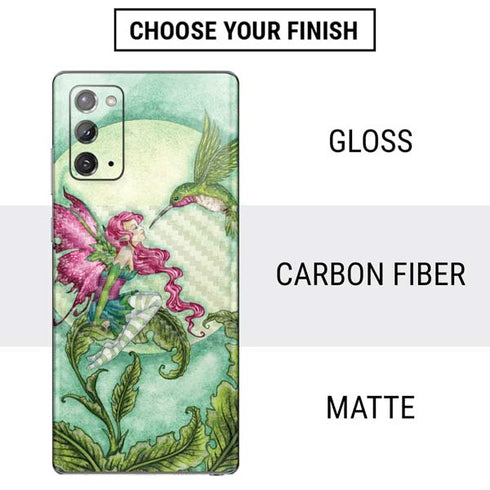 Amy Brown Flirting Fairy and Hummingbird Galaxy Note20 5G Skin