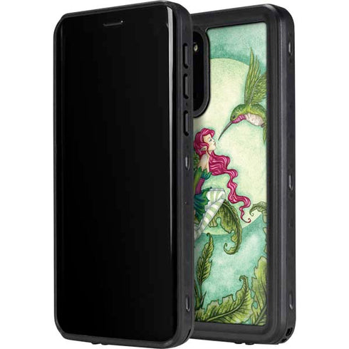 Amy Brown Flirting Fairy and Hummingbird Galaxy S20 Plus Waterproof Case