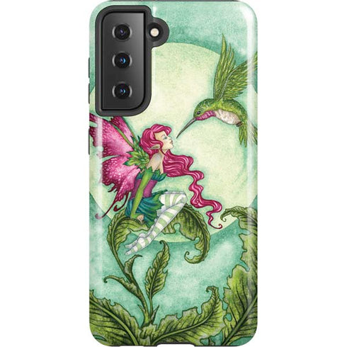 Amy Brown Flirting Fairy and Hummingbird Galaxy S21 5G Pro Case
