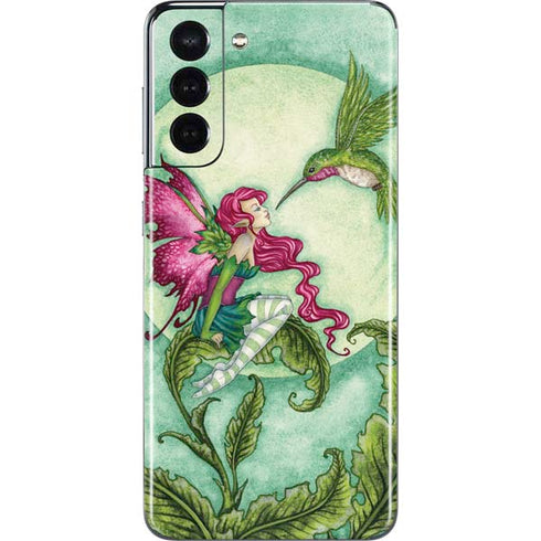 Amy Brown Flirting Fairy and Hummingbird Galaxy S21 5G Skin