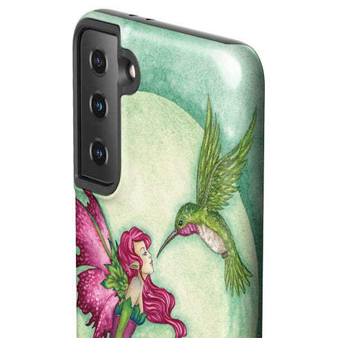 Amy Brown Flirting Fairy and Hummingbird Galaxy S21 FE Pro Case