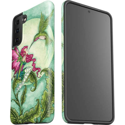 Amy Brown Flirting Fairy and Hummingbird Galaxy S21 FE Pro Case