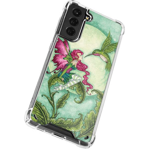 Amy Brown Flirting Fairy and Hummingbird Galaxy S21 Plus 5G Clear Case