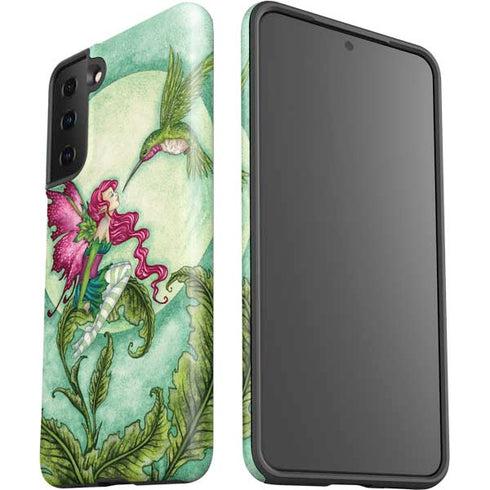Amy Brown Flirting Fairy and Hummingbird Galaxy S21 Plus 5G Pro Case