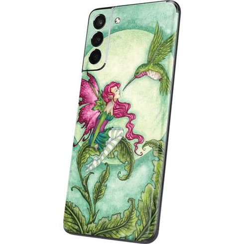 Amy Brown Flirting Fairy and Hummingbird Galaxy S21 Plus 5G Skin