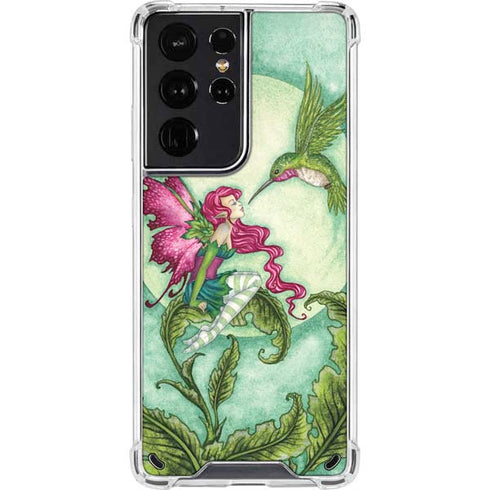 Amy Brown Flirting Fairy and Hummingbird Galaxy S21 Ultra 5G Clear Case