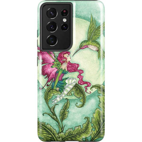 Amy Brown Flirting Fairy and Hummingbird Galaxy S21 Ultra 5G Pro Case