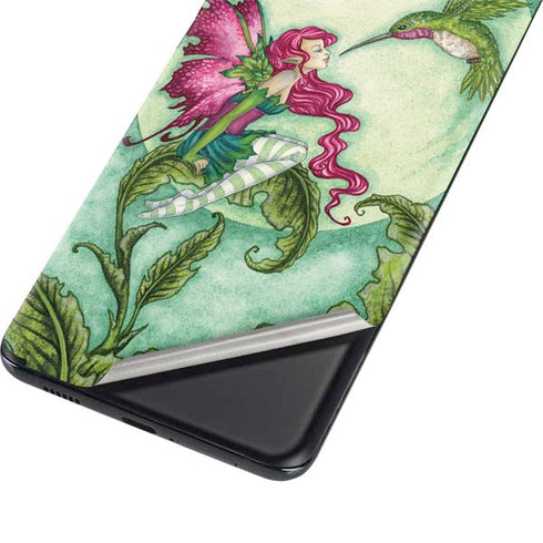 Amy Brown Flirting Fairy and Hummingbird Galaxy S21 Ultra 5G Skin
