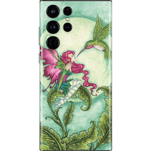 Amy Brown Flirting Fairy and Hummingbird Galaxy S22 Ultra Skin