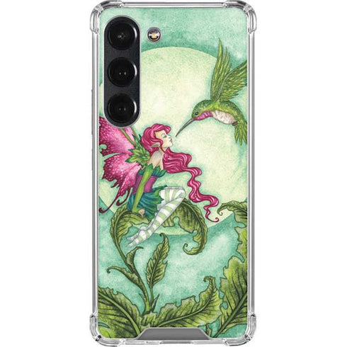 Amy Brown Flirting Fairy and Hummingbird Galaxy S23 Clear Case