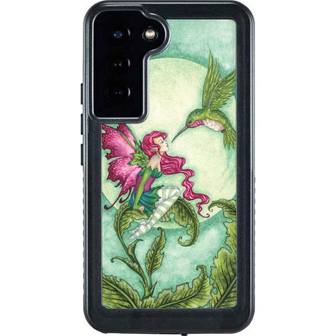 Amy Brown Flirting Fairy and Hummingbird Galaxy S23 Plus Waterproof Case