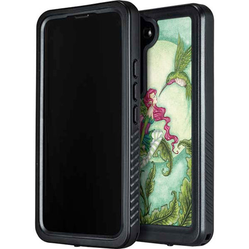 Amy Brown Flirting Fairy and Hummingbird Galaxy S23 Plus Waterproof Case