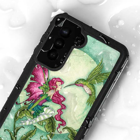 Amy Brown Flirting Fairy and Hummingbird Galaxy S23 Plus Waterproof Case