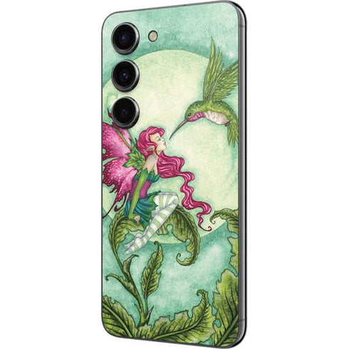 Amy Brown Flirting Fairy and Hummingbird Galaxy S23 Skin