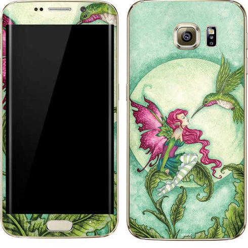 Amy Brown Flirting Fairy and Hummingbird Galaxy S7 Edge Skin