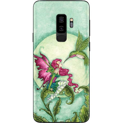 Amy Brown Flirting Fairy and Hummingbird Galaxy S9 Plus Skin
