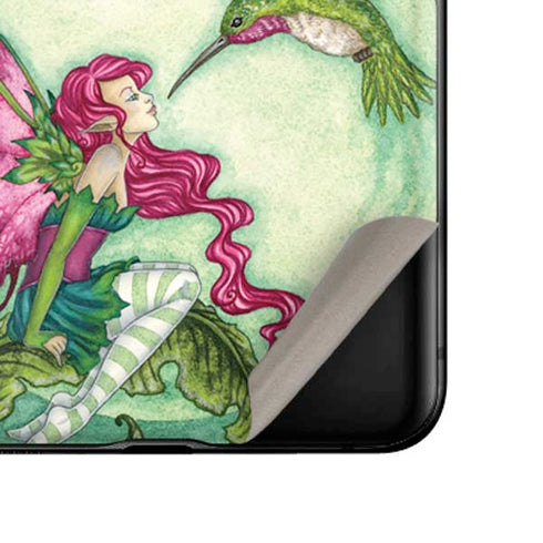 Amy Brown Flirting Fairy and Hummingbird Galaxy Z Flip Skin