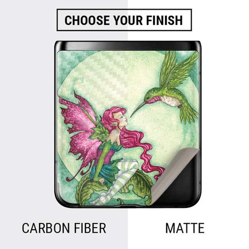 Amy Brown Flirting Fairy and Hummingbird Galaxy Z Flip Skin