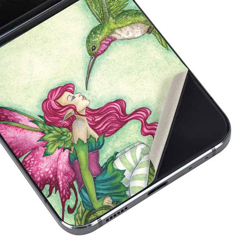 Flirting Fairy and Hummingbird by Amy Brown Galaxy Z Flip5 5G Skin