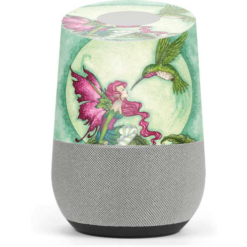 Amy Brown Flirting Fairy and Hummingbird Google Home Skin