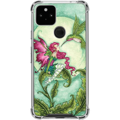 Amy Brown Flirting Fairy and Hummingbird Google Pixel 5a 5G Clear Case