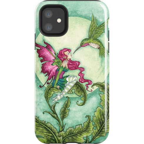Amy Brown Flirting Fairy and Hummingbird iPhone 11 Impact Case