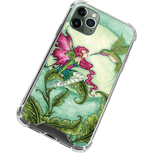 Flirting Fairy and Hummingbird by Amy Brown iPhone 11 Pro Max Clear Case