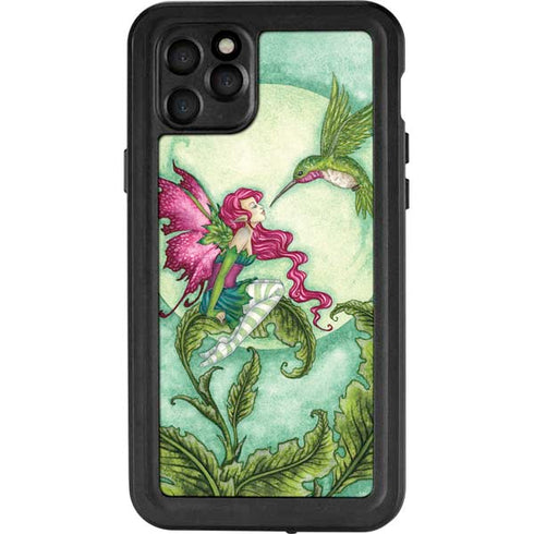 Amy Brown Flirting Fairy and Hummingbird iPhone 11 Pro Max Waterproof Case