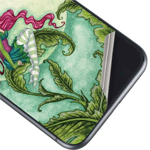 Amy Brown Flirting Fairy and Hummingbird iPhone 11 Skin