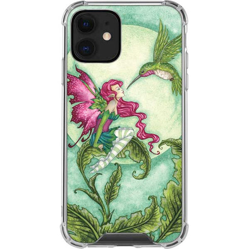 Amy Brown Flirting Fairy and Hummingbird iPhone 12 Clear Case