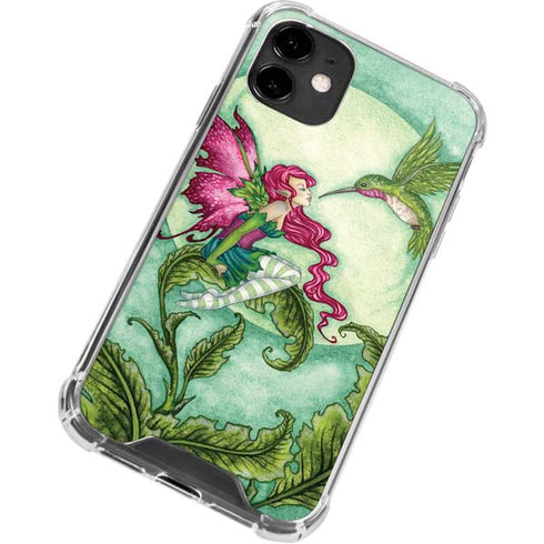 Amy Brown Flirting Fairy and Hummingbird iPhone 12 Clear Case