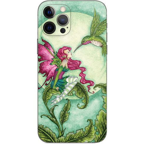 Amy Brown Flirting Fairy and Hummingbird iPhone 12 Pro Skin