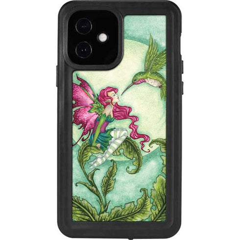 Amy Brown Flirting Fairy and Hummingbird iPhone 12 Waterproof Case