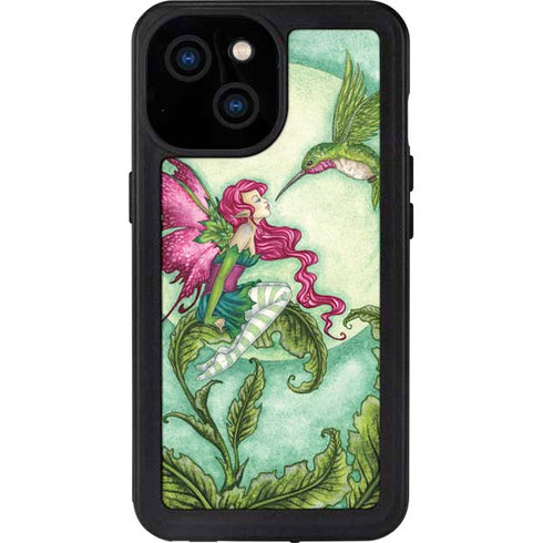Amy Brown Flirting Fairy and Hummingbird iPhone 13 Mini Waterproof Case