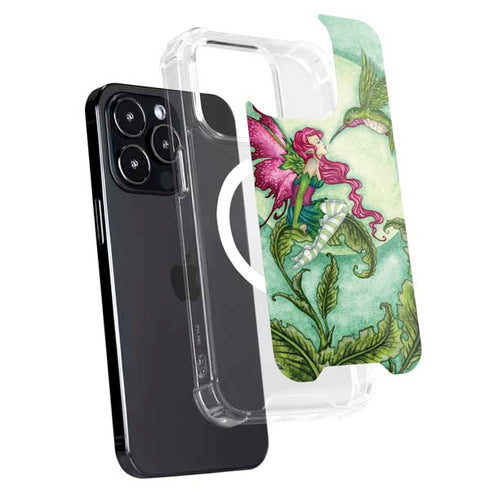 Amy Brown Flirting Fairy and Hummingbird iPhone 13 Pro Max MagSafe Case