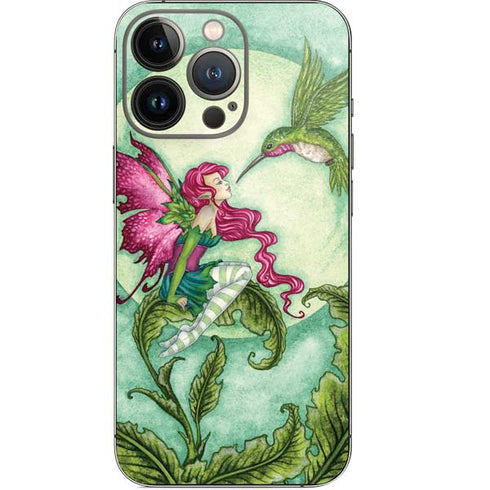 Amy Brown Flirting Fairy and Hummingbird iPhone 13 Pro Skin