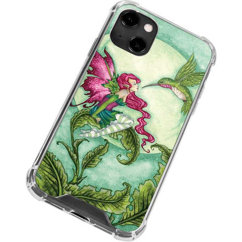 Amy Brown Flirting Fairy and Hummingbird iPhone 14 Clear Case