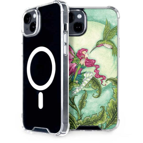 Amy Brown Flirting Fairy and Hummingbird iPhone 14 MagSafe Case