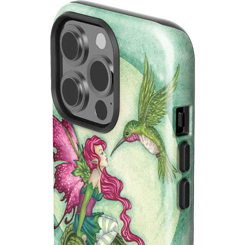 Amy Brown Flirting Fairy and Hummingbird iPhone 14 Pro Impact Case