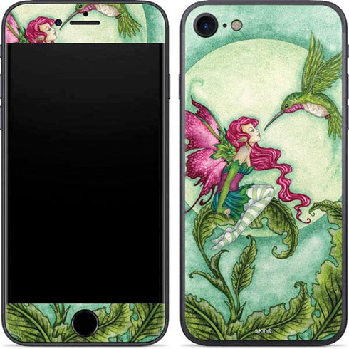 Amy Brown Flirting Fairy and Hummingbird iPhone 8 Skin