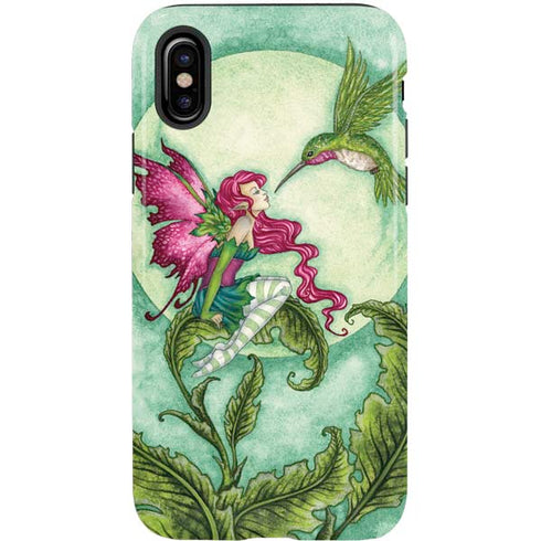 Amy Brown Flirting Fairy and Hummingbird iPhone X Pro Case