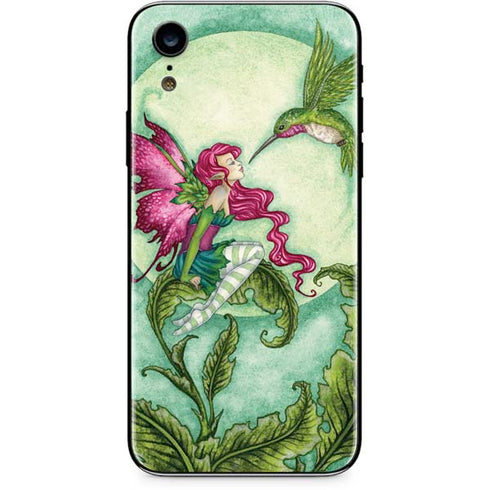 Amy Brown Flirting Fairy and Hummingbird iPhone XR Skin