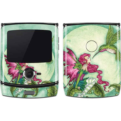 Amy Brown Flirting Fairy and Hummingbird Motorola RAZR Skin